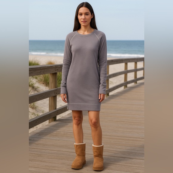 Athleta Dresses & Skirts - COPY - Athleta Dusty Rose Sweatshirt Dress Zipper Detail Size XS